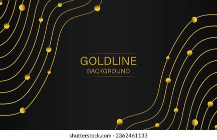luxury abstract gold line on black background design