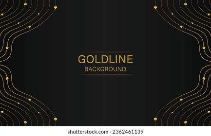 luxury abstract gold line on black background design