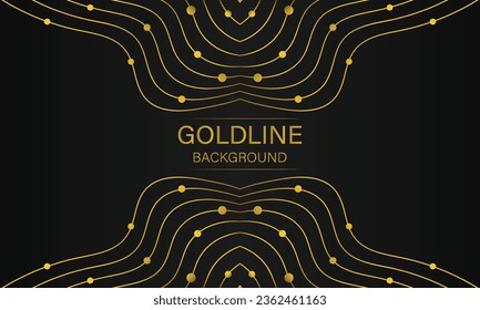 luxury abstract gold line on black background design