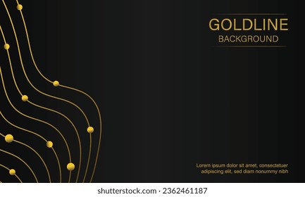 luxury abstract gold line on black background design