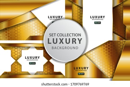 fondo vectorial de oro abstracto de lujo con línea dorada.capas superpuestas con efecto de papel. plantilla digital. Efecto de luz realista en el fondo hexagonal texturizado.ilustración vectorial.