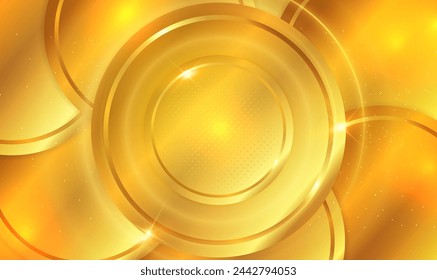 Luxury abstract golden background with circles overlap layers pattern. Modern luxury futuristic background for ad, poster, template, business presentation. Premium award design. Luxury Vector EPS10.