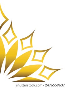 Luxury abstract golden geometric ornament isolated on white background
