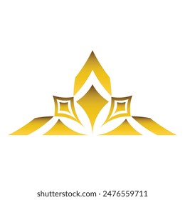 Luxury abstract golden geometric ornament isolated on white background