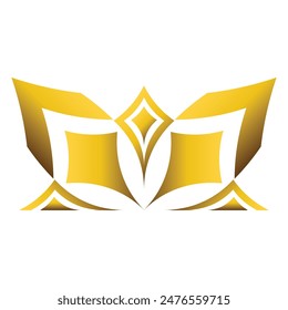 Luxury abstract golden geometric ornament isolated on white background