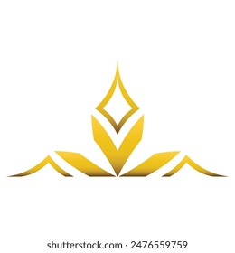 Luxury abstract golden geometric ornament isolated on white background