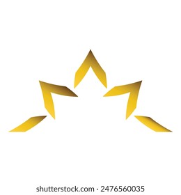 Luxury abstract golden geometric ornament isolated on white background