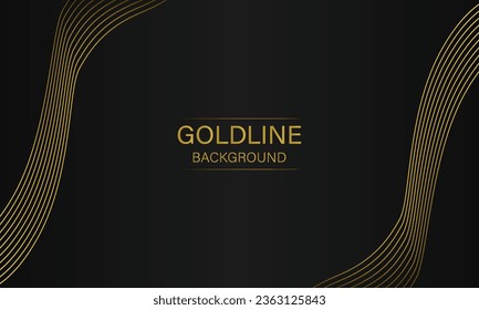 luxury abstract golden line on black background design