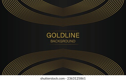 luxury abstract golden line on black background design