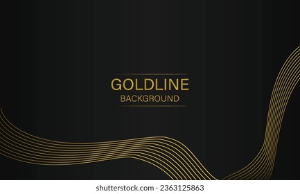 luxury abstract golden line on black background design