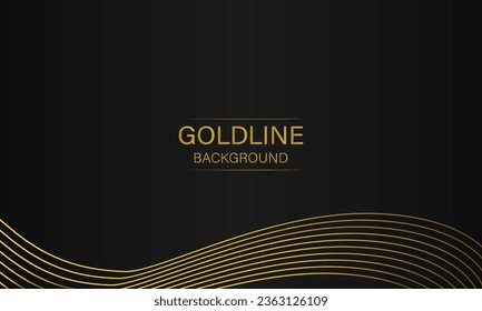 luxury abstract golden line on black background design