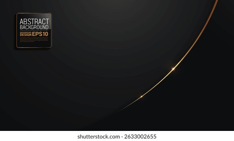 Luxury abstract golden line on black background, 1920x1080 px, vector art for Islamic festival, Diwali wallpaper banner, business invitation card, elegant modern, not AI generated
