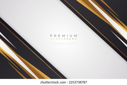 Luxury Abstract Golden Premium Background. Elegant Black, White and Gold Background for Award, Banner, Nomination, Card, Ceremony, Formal Invitation or Certificate Design