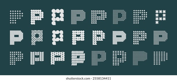 Luxury abstract initial letter P logo design set