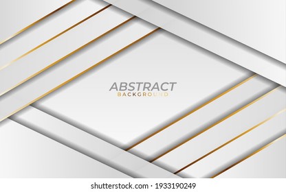 Vector abstracto de fondo liviano y plateado de lujo. Diseño conceptual elegante con línea dorada