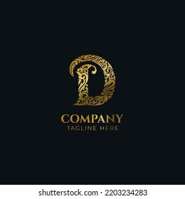 luxury abstract logo creation with letter D