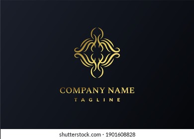 Luxury Abstract Logo Design Gold Color Stock Vector (Royalty Free ...