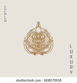 luxury abstract logo, this logo is inspired by diamond stones and natural leaves, and forms a flower.