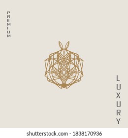 logotipo abstracto de lujo, este logotipo está inspirado en piedras de diamante y hojas naturales y forma una flor.