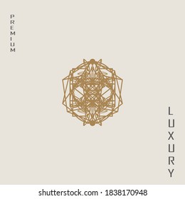 logotipo abstracto de lujo, este logotipo está inspirado en piedras de diamante y hojas naturales y forma una flor.