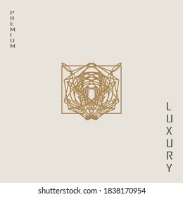 logotipo abstracto de lujo, este logotipo está inspirado en piedras de diamante y hojas naturales y forma una flor.