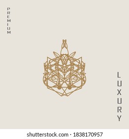 logotipo abstracto de lujo, este logotipo está inspirado en piedras de diamante y hojas naturales y forma una flor.