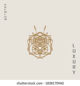 luxury abstract logo, this logo is inspired by diamond stones and natural leaves, and forms a flower.