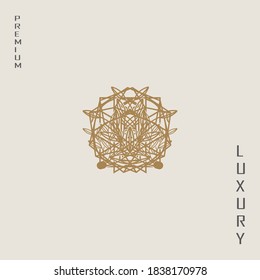 Das luxuriöse abstrakte Logo, inspiriert von Diamantsteinen und natürlichen Blättern, bildet eine Blume.