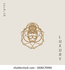 luxury abstract logo, this logo is inspired by diamond stones and natural leaves, and forms a flower.