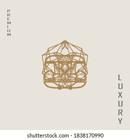 luxury abstract logo, this logo is inspired by diamond stones and natural leaves, and forms a flower.