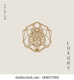 luxury abstract logo, this logo is inspired by diamond stones and natural leaves, and forms a flower.