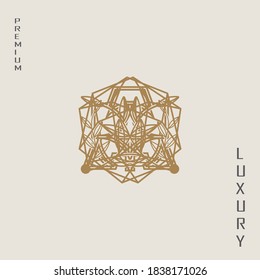 Das luxuriöse abstrakte Logo, inspiriert von Diamantsteinen und natürlichen Blättern, bildet eine Blume.