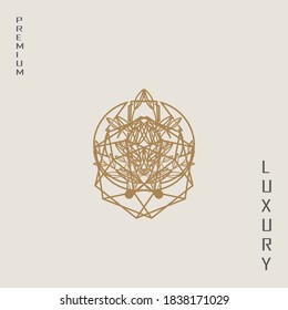 luxury abstract logo, this logo is inspired by diamond stones and natural leaves, and forms a flower.