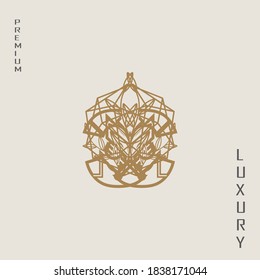 luxury abstract logo, this logo is inspired by diamond stones and natural leaves, and forms a flower.