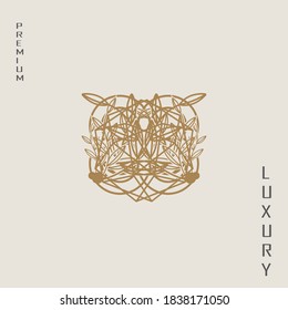 luxury abstract logo, this logo is inspired by diamond stones and natural leaves, and forms a flower.