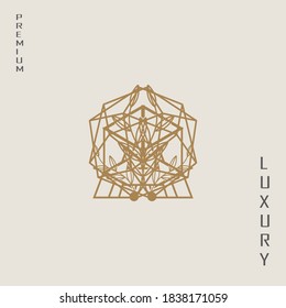 Das luxuriöse abstrakte Logo, inspiriert von Diamantsteinen und natürlichen Blättern, bildet eine Blume.