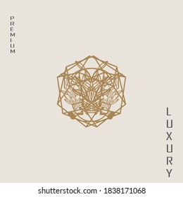 luxury abstract logo, this logo is inspired by diamond stones and natural leaves, and forms a flower.