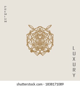 luxury abstract logo, this logo is inspired by diamond stones and natural leaves, and forms a flower.