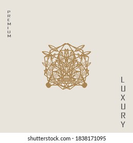 luxury abstract logo, this logo is inspired by diamond stones and natural leaves, and forms a flower.