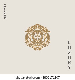 luxury abstract logo, this logo is inspired by diamond stones and natural leaves, and forms a flower.