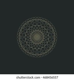 Luxury abstract logotype in the shape of a flower. Simple geometric emblem for boutique, relax or spa center, yoga studio, healthcare and traditional medicine . Vector ornamental sign. Lineart logo.