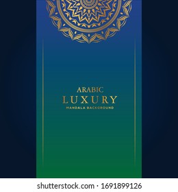 Luxury abstract mandala background with golden pattern arabic islamic Design