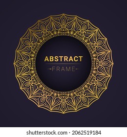 Luxury abstract mandala design background in gold color premium vector