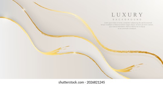 Lujo de fondo de onda metálica abstracta con olas doradas y sombras. Moderno y elegante elemento de capas de ondas superpuestas. Diseño de plantilla simple y a la moda. Traje para portada, afiche, volante, folleto