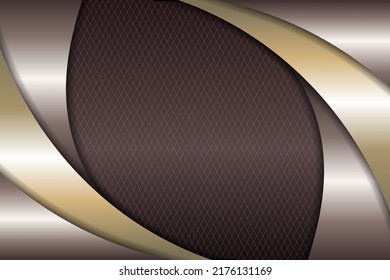 Luxury Abstract Modern Overlap Glossy Light Golden Brown Metallic Background