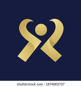 Luxury Abstract People Logo Design Template