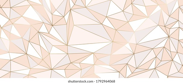 Luxury  abstract polygon artistic geometric with pink and rosegold line  Vector illustration.