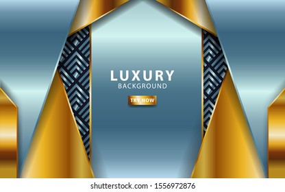 luxury abstract premium silver gold vector background with gold line.Overlap layers with paper effect. digital template. Realistic light effect on textured  triangle background.vector illustration.