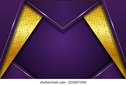 Luxury Abstract Purple and Golden Background with Pattern Texture