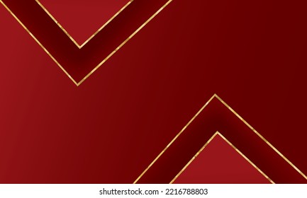 Luxury abstract red background with golden lines sparkle shapes. Illustration from vector about modern template design for a sweet and elegant feeling.